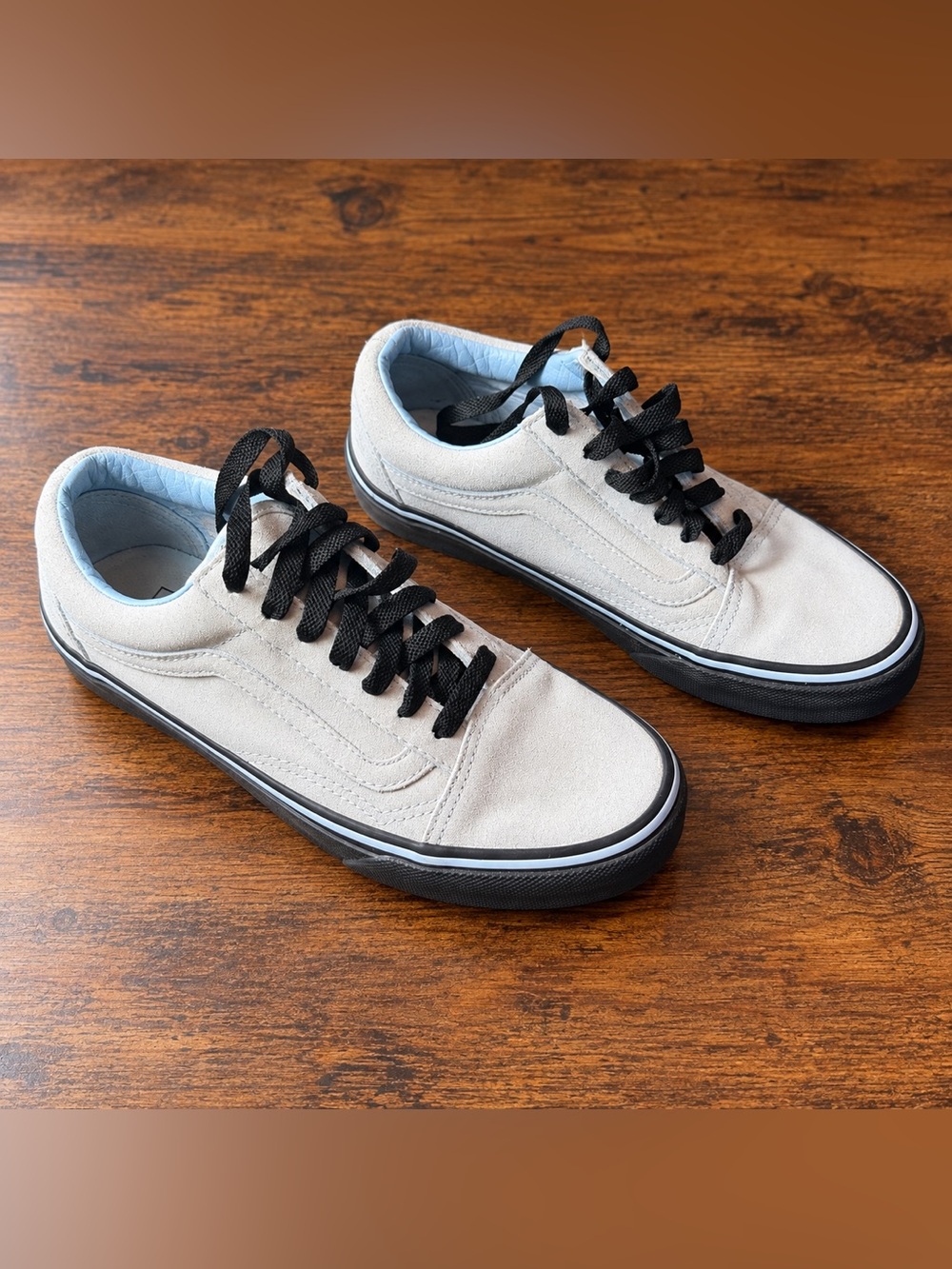 Vans Old Skool Suede Sneakers Gray Blue Black Women’s 6.5 Men’s 5